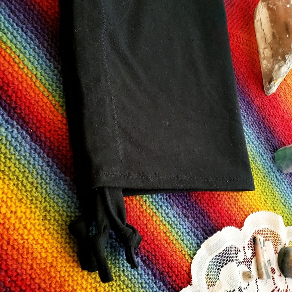 Black hemp handmade organic side tie skirt - Picture 2 of 2